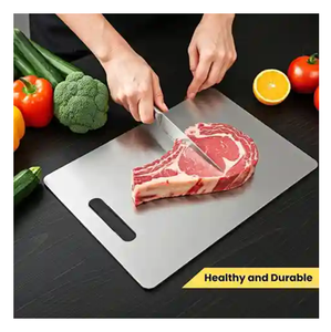 Planches à découper personnalisées écologiques en acier inoxydable pour la préparation des aliments à la maison, pour couper les légumes et les fruits - Product Image 3