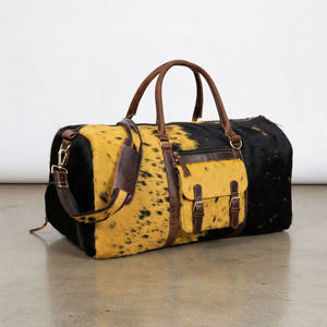 Sac de voyage en cuir de vachette de qualité supérieure, sac de sport personnalisé en cuir de vachette, sac de voyage week-end avec poche zippée en cuir de vachette OEM - Product Image 6