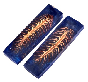Couteau de qualité supérieure avec lame en acier Damas motif cône de pin et manche en résine époxy, plaquettes de couteau, fournitures OEM pour la fabrication de couteaux, vente en gros, marque privée - Product Image 4