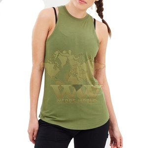 Camisetas de Tirantes para Mujer al por Mayor con Logotipo Personalizado, de Secado Rápido, Transpirables, Ecológicas, para Yoga y Fitness, con Tejido Elástico de Punto Acanalado - Product Image 3