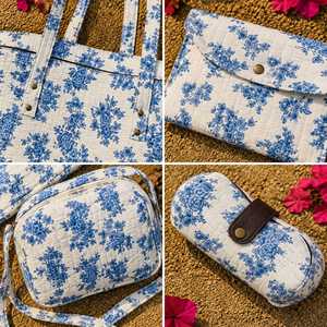Sac fourre-tout en coton à imprimé floral personnalisé avec fermeture éclair, deux anses, grande capacité, pliable, sac seau vintage pour femme, voyage, usage quotidien - Product Image 3