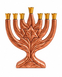 Hanouka moderne effet marbre vert avec bougeoirs dorés pour cérémonies religieuses – Idéal pour les cadeaux festifs - Product Image 4