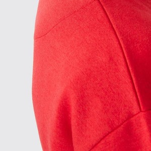 Ensemble de survêtement unisexe rouge à capuche, coupe longue, fermeture pull-over, couleur unie, décontracté, pour l'hiver, respirant, en polaire écologique, coupe ample - Product Image 2