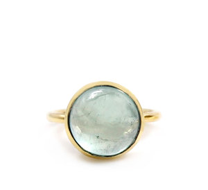 Anillo de Plata de Ley Hecho a Mano con Amazonita, Minimalista, Ovalado, con Engaste de Bisel, Piedra Natural, Estilo Boho Vintage - Product Image 4