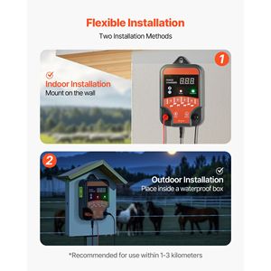 Caricatore per Recinzione Elettrica 10kV 3J, Potente Elettrificatore AC/DC con Indicatore LED, Portata 3 km, Attrezzatura per Allevamento - Product Image 6