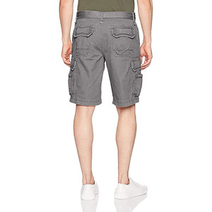 Shorts cargo pour homme, taille mi-haute, couleur unie, en coton, style décontracté, avec poches, fermeture boutonnée - Product Image 2