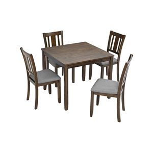 <b>Small</b> Space 4-Person Dining <b>Table</b> Wooden Square <b>Kitchen</b> <b>Table</b> in Walnut ONLY the <b>TABLE</b> - Product Image 6