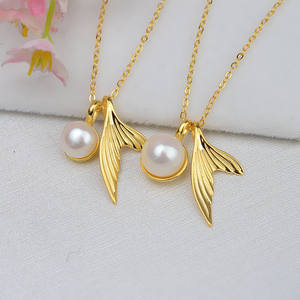 Conjunto de Collar y Colgante de Plata S925 Hecho a Mano con Diseño de Cola de Sirena y Perla 322, Colgantes y Dijes de Moda para Mujer - Product Image 4