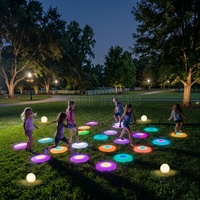 Ubin Lantai LED Interaktif D50 RGB Sensor Gravitasi Kontrol Jarak Jauh Baterai Lithium Lampu Lantai Permainan untuk Area Bermain Anak-Anak Acara