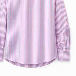 Camisa a Rayas con Botones JJOA para Mujer, Logotipo Personalizado Bordado, Blusa Casual de Oficina, Fabricante OEM al por Mayor - Product Image 6