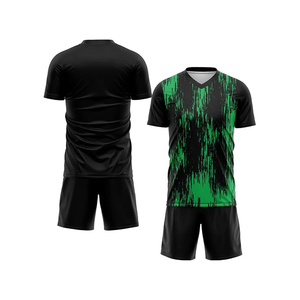 Conjunto de Camiseta y Pantalones Cortos de Fútbol Sublimados Personalizados en Amarillo, 100% Poliéster, Cuello en V, Absorben la Humedad, Transpirables, Uniforme Deportivo para Hombre - Product Image 2