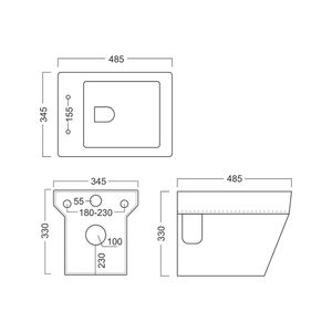 โถสุขภัณฑ์แบบแขวนผนังทรงเลโนวาทันสมัย ขนาด 480x345x330 มม. ผลิตจากเซรามิก สำหรับใช้ในห้องน้ำเชิงพาณิชย์ - Product Image 6