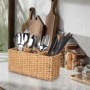 Panier en rotin PP tressé à la main du Vietnam 2026, petit panier à ustensiles pour organiser la vaisselle, grand bac de rangement cubique pour étagère - Product Image 2