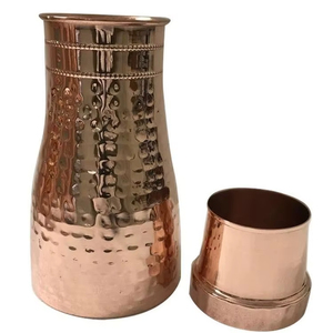 Mug en cuivre pour thé, café, jus ou boissons froides, idéal pour les cadeaux d'affaires ou les fêtes.  Élégante et durable, cette carafe en métal convient à la maison. - Product Image 1