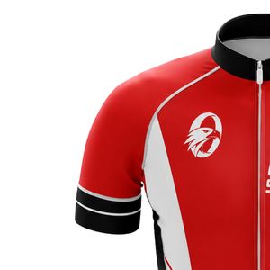 Maillot de Ciclismo Rojo y Blanco para Hombre, Camiseta de Ciclismo de Manga Corta, Ropa de Ciclismo Deportiva Profesional, Ligera y Transpirable - Product Image 2