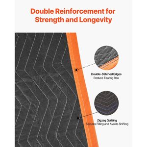 12 pièces couvertures mobiles rembourrées en tissu non tissé robuste 72X40 grandes couvertures d'emballage couvertures de meubles remplies de coton pour - Product Image 3