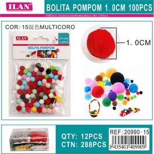 Palline Pompom ILAN 1.0 Cm Multicolore per Decorazioni Artigianali e Progetti Fai-da-Te - Product Image 3