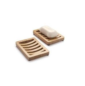 Porte-savon rectangulaire en bois naturel, auto-drainant, antidérapant, accessoire de comptoir de salle de bain - Product Image 3