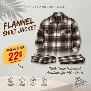 <b>Men</b> Plaid Flannel Shirt <b>Jacket</b> Turn Down Collar Casual Cotton Top Long Sleeve Autumn Wear <b>Checkered</b> <b>Jacket</b> <b>Men's</b> - Product Image 1