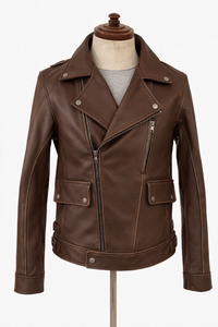 Chaquetas de cuero para motociclistas de la mejor calidad, color coñac, con protectores aprobados por la CE. - Product Image 4