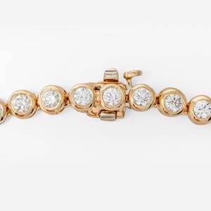 Collier tennis en or jaune 14 carats avec diamants de laboratoire taille ronde 8,10 ct – Bijou raffiné, design élégant et luxueux pour femme, idéal pour le quotidien ou comme cadeau - Product Image 3