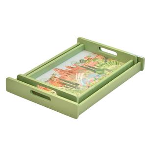 Hot Trend Set Plateau de laque et boîte à mouchoirs, Plateau de service en bois Motif unique, OEM de haute qualité, ODM Vente en gros Vietnam - Product Image 2