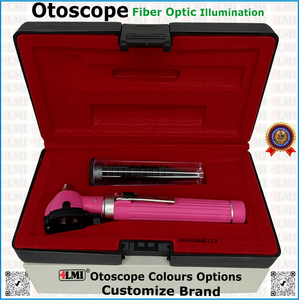 Ensemble d'instruments de diagnostic fiables à fibre optique rose, otoscope manuel léger pour usage clinique - Product Image 3