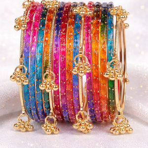 Brazaletes de vidrio hechos a mano, brazaletes de vidrio de diseño, joyería para festivales, accesorios para bodas, brazaletes de vidrio rojos, brazaletes verdes - Product Image 1