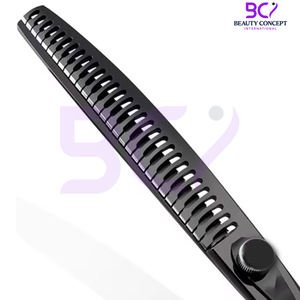 Ciseaux à effiler les cheveux de 7,5 pouces, couleur noir brillant, bonne qualité, service OEM ODM, durables, meilleur fournisseur, impression de logo personnalisée - Product Image 5