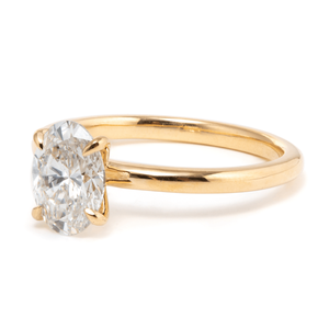 Bague de fiançailles solitaire en or rose 14 carats avec diamant de laboratoire ovale de 1,5 ct, certifiée IGI, à 4 griffes, vente en gros - Product Image 4