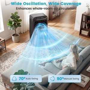1800 CFM Evaporative <b>Portable</b> Air Cooler 7 Gal Detachable Water Tank ROHS Certified for Household Use AU/EU Plug <b>AC</b> Power Source - Product Image 3