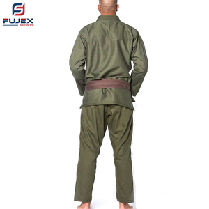 Kimono de BJJ para Hombre, Verde, 100% Algodón, Corte Regular, Duradero, Gi de Jiu Jitsu con Logotipo Frontal, Ropa de Artes Marciales para Adultos - Product Image 2