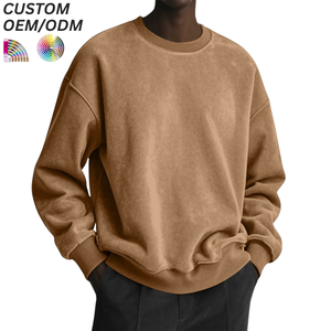 Sweat-shirt en coton pour homme, coupe classique, imprimé délavé uni, style décontracté, personnalisation du logo, support OEM ODM pour l'approvisionnement des marques - Product Image 5