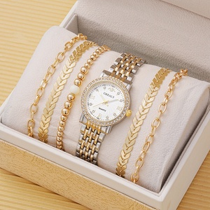 6260 - Juego de 5 Pulseras - Reloj de Pulsera de Cuarzo con Diamantes de Lujo de Acero Inoxidable para Mujer - Product Image 4