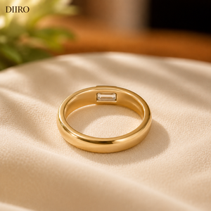 Anillo de Compromiso Chapado en Oro Rosa con Diamante en Forma de Esmeralda y Moissanita, Anillo para el Día de la Madre - Product Image 4