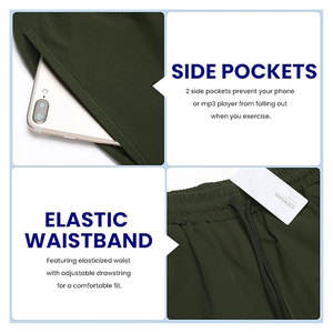 กางเกงกีฬาขาสั้นผู้ชาย 7 นิ้ว แห้งเร็ว ยืดหยุ่น น้ำหนักเบา สำหรับออกกำลังกาย วิ่ง เทรนนิ่ง มีกระเป๋าซิป ระบายอากาศได้ดี - Product Image 5