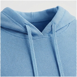 Conjunto Deportivo para Mujer, Sudadera con Capucha Azul Claro y Pantalones Jogger, Color Sólido, Manga Larga, Cordón Ajustable, 100% Algodón, Peso Medio - Product Image 4