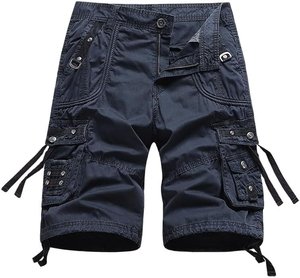 Glory Sale Latest Design Solid Anti-Wrinkle Canvas Polyester/Cotton <b>Men</b> Cargo Shorts OEM Service <b>Drawstring</b> Closure Wholesale - Product Image 3