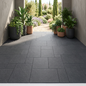 Carreaux de sol en porcelaine 3D R11 Surface Blue Stone Natural Concrete et carreaux de terrazzo en ardoise composée numérique mat pour extérieur et parking - Product Image 4