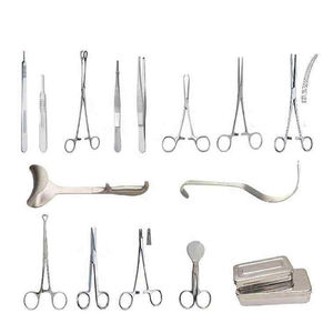 Ensemble d'instruments chirurgicaux pour césarienne en acier inoxydable, 35 pièces, boîte de rangement manuelle, certifié CE Classe I ISO13485, garantie 1 an - Product Image 1