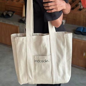 Best Price Cotton Canvas Tote Bag Reusable Fabric Shoulder Pouch Eco Friendly Shopping <b>Handbag</b> Travel <b>Storage</b> School Carry Case - Product Image 1