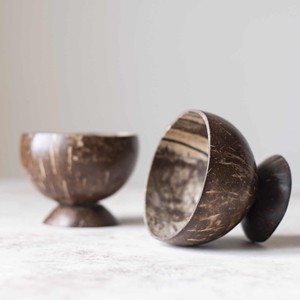 Vasos de helado hechos de cáscaras de coco, de gran calidad, con etiqueta de marca impresa personalizada. - Product Image 1