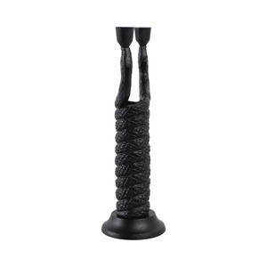 <b>Black</b> Twisted Rope Design <b>Candlestick</b> <b>Holder</b> Home Decoration Durable - Product Image 5