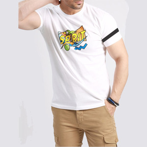 T-shirts pour hommes de fabricant professionnel, étiquette personnalisée, design unique, tissu peigné de haute qualité, meilleur prix, impression sérigraphique - Product Image 1
