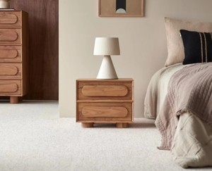 Modern Solid Wood Nightstand With 2 Drawers Minimalist Bedroom Furniture Handmade <b>Storage</b> <b>Side</b> <b>Table</b> - Product Image 3
