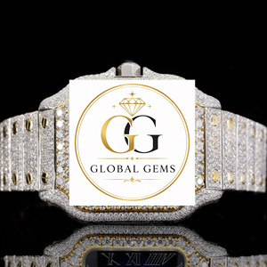 High Quality Iced Out Moissanite Diamond Watch Featuring Ruber Strap Dial For Events Available at Affordable Price from India - Product Image 3