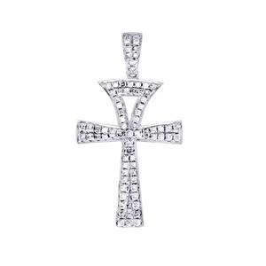 Collar con Colgante de Cruz de Oro Sólido de 14K con Diamante de Corte Brillante Redondo, Diamante Cultivado en Laboratorio con Certificado GIA, Regalo Clásico Unisex - Product Image 3