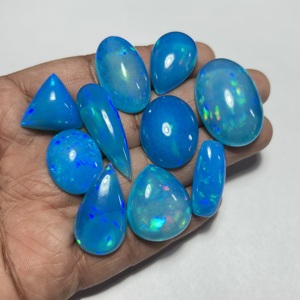 Genuine Ethiopian Opal Natural Gemstone Multi <b>Fire</b> Cabochon Pryba Blue Color Super Fine Quality Loose <b>Stone</b> Jewelry Making - Product Image 3