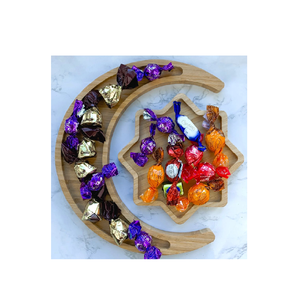 Plateau décoratif en bois imprimé lune avec poignée pour servir des aliments, des fruits, pour le salon, le bureau ou le rangement - Product Image 5