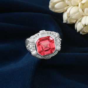 Anillo de Zafiro Rosa, Plata de Ley 925, Corte Cojín, Gema Preciosa, Anillo de Compromiso para Mujer, Regalo, Joyería Fina - Product Image 1